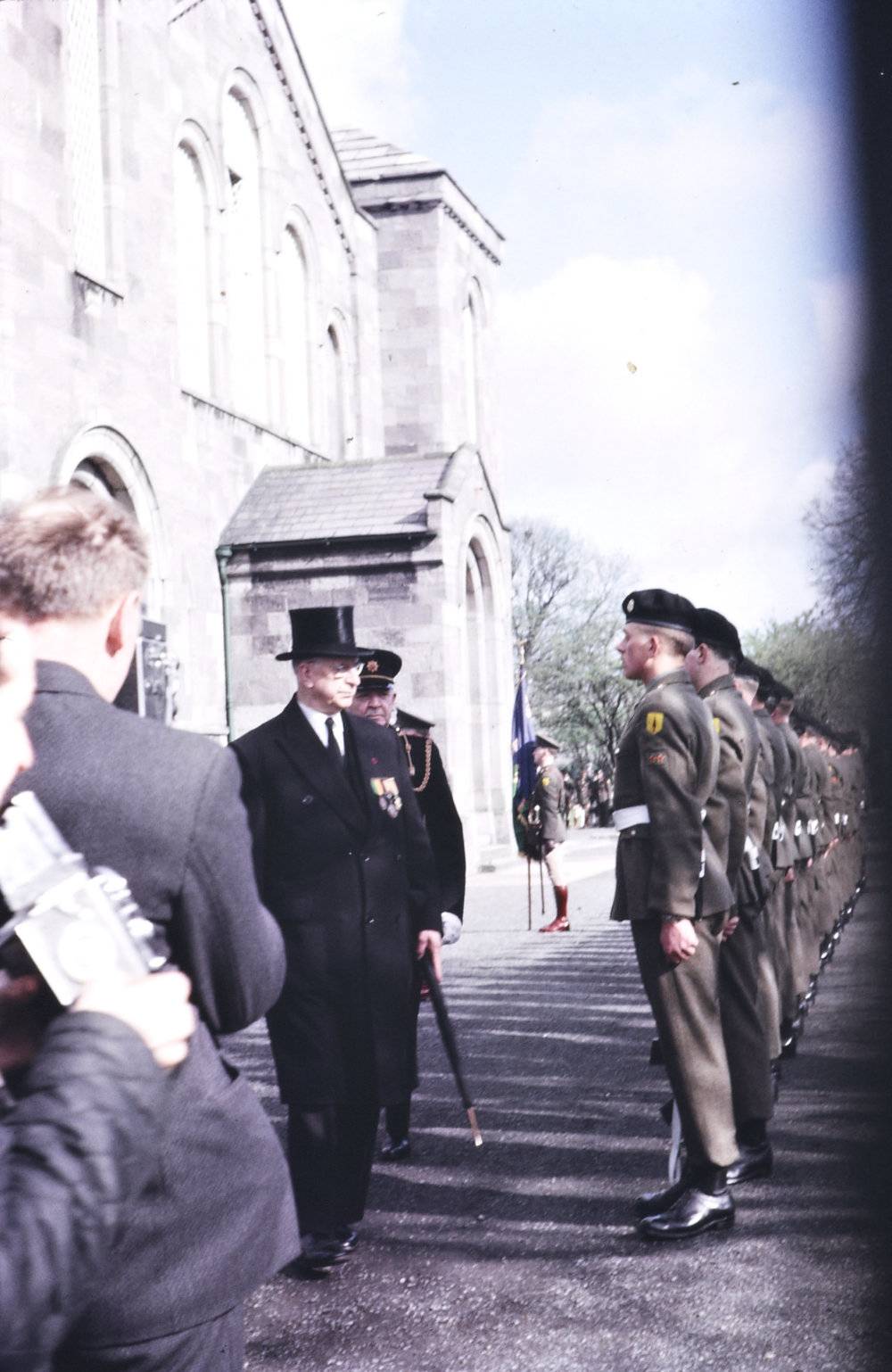 President Eamon de Valera inspects the troops at an anniversary event at Arbour Hill in 1966. National Library of Ireland.