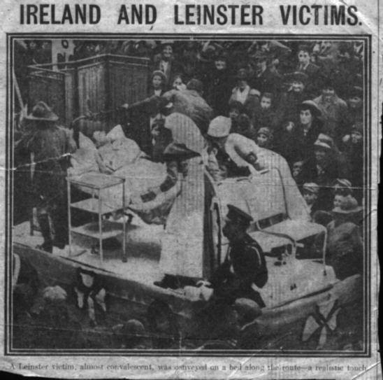 A newspaper headline and clipping from the RMS Leinster disaster. Courtesy of Philip Lecane. 