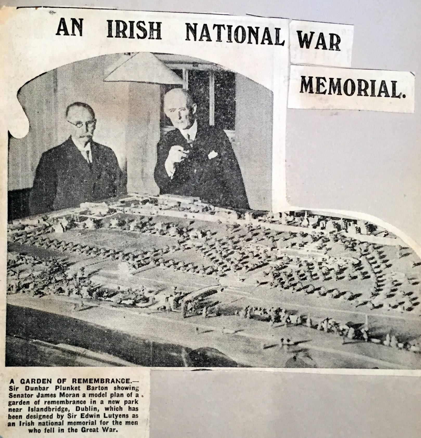 A model of Lutyens’ design on display in Dublin. Irish Times, 15 December, 1931. National Archives of Ireland. 