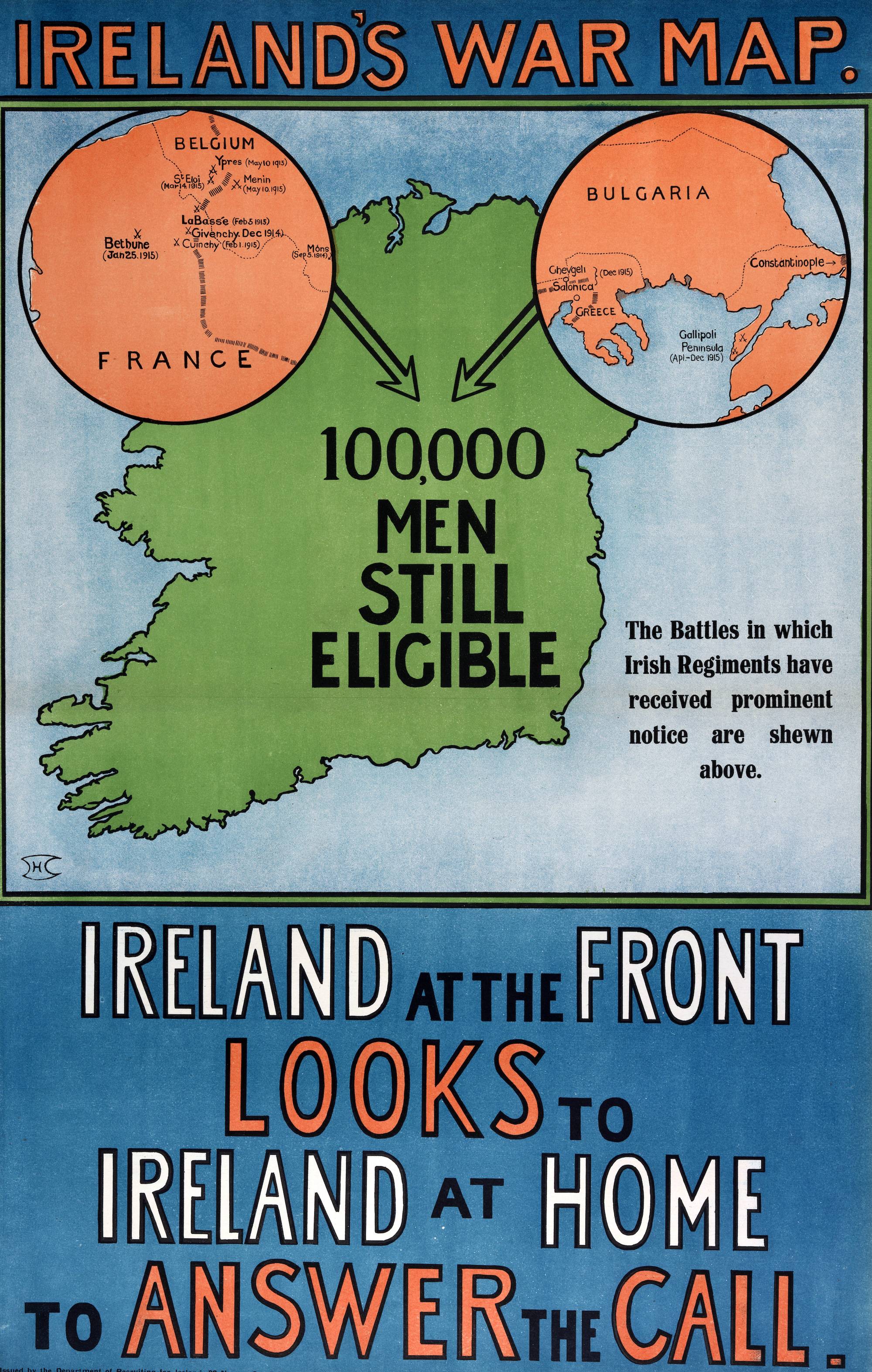 World War I Recruiting Collection: These posters and leaflets were issued by the British Army in Dublin during the war.