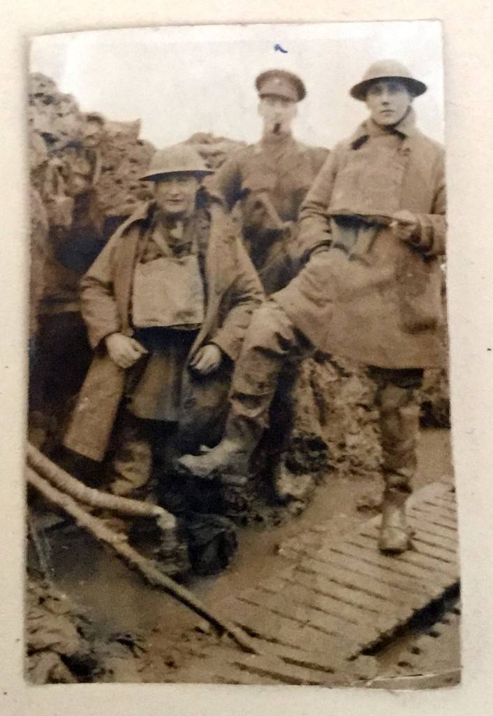 Captain John Gordon, Royal Dublin Fusiliers, in trenches in France, 1916